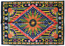 SONNE MOND STERNE Stoffbild Wandbehang Stofftuch Indien GOA 75x105 cm Wandbild