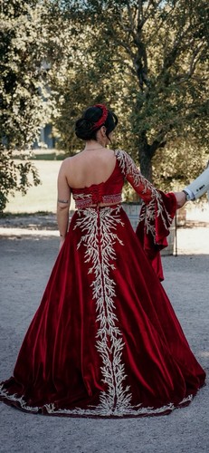 Damen hennaabendkleid lang rot - lang,