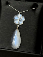 Kette Anhänger natürlicher Mondstein 925 Silber