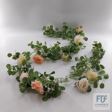 Anna's Whimsy 180 cm Künstliche Rosengirlande, Künstliche Eukalyptus Kränze, Sch