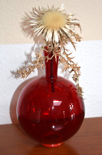 Kugelvase glas rubinrot - glas,,