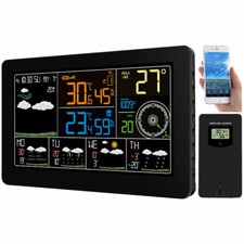 infactory WLAN-Funk-Wetterstation, Außensensor, 5 Tage Wettertrend, Color, App