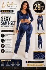 Sexy Samt Set Damen 2 Teiler