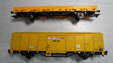 Seltene Piko und Kibri Spur H0 Bahnbau H.F. Wiebe Güterwagen in Gelb der DB