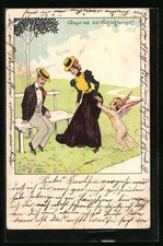 Künstler-AK Hans Starcke: Amor und die Schüchternen! 1899 