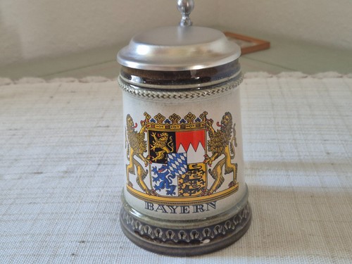 Bierkrug mit zinndeckel - mit,