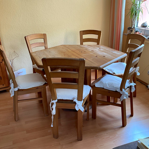 Tlg holz esstisch set - 6-tlg., holz-esstisch-set