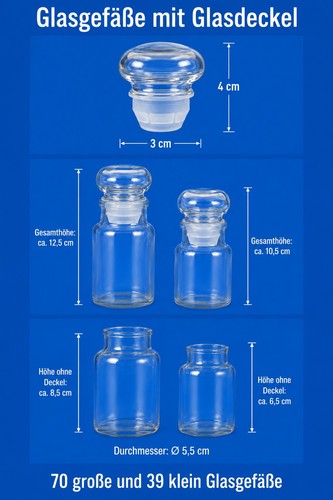 109 glasgefäße mit - 109,