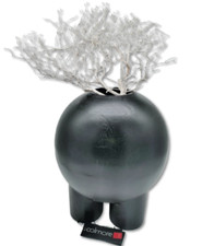 COLMORE DEKO VASE GROSS MODERN H 32cm GEFÄSS KUGEL Ø 28 cm ALU BLACK  BODENVASE
