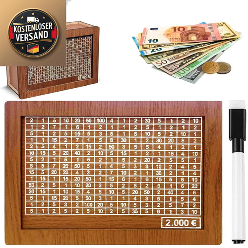 Holz spardose mit zahlen - spardose,