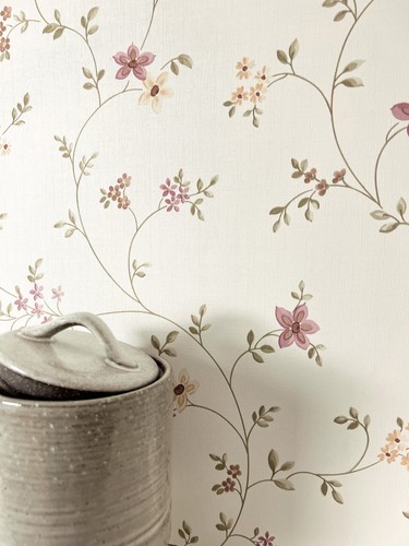 Newroom vliestapete creme rosa - vliestapete,
