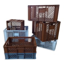 Gemüsekiste Obstkiste Gitterbox stabil Kunststoffkiste braun grau Apfelkiste