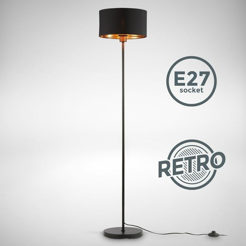 Stehlampe schwarz gold - schwarz-gold, stoff