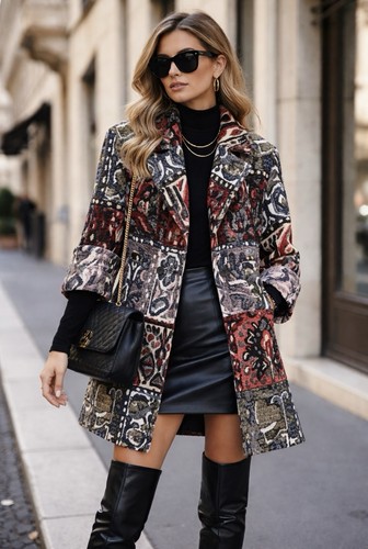 Zara jacquard print mantel - zara,