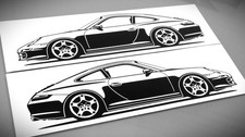 Aufkleber silhouette porsche - aufkleber,