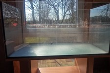 112l Aquarium rechteckig 6mm Glas mit Unterschrank aus Buche