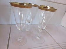 4 Sektgläser Goldrand