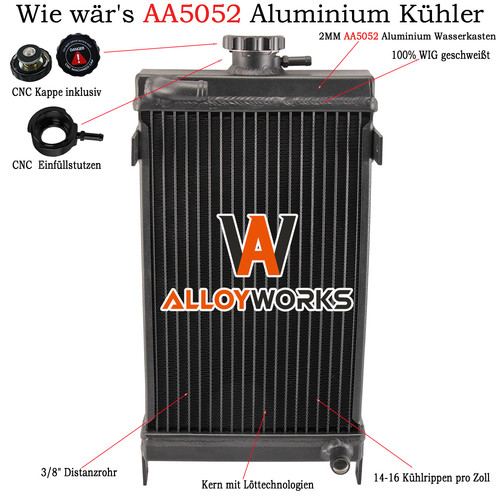 3reihig aluminum wasserkühler - aluminum,