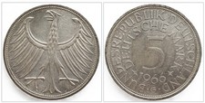 BRD 5 Deutsche Mark 1966 G