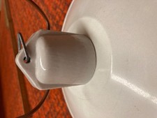 Emaille Lampenschirm weiß mit Porzellanfassung vintage nostalgisch