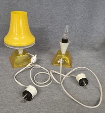 2 DDR Tischlampen-Sockel Acryl Füße Space Age Georgi Bockau Schirm für Bastler