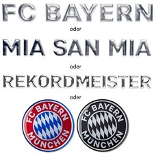 FC Bayern München Aufkleber Chromflex 3D Rekordmeister Mia san mia Auto FCB
