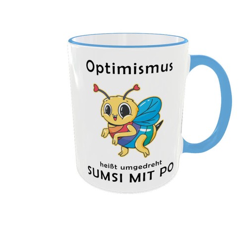 Tasse mit spruch optimismus - tasse,