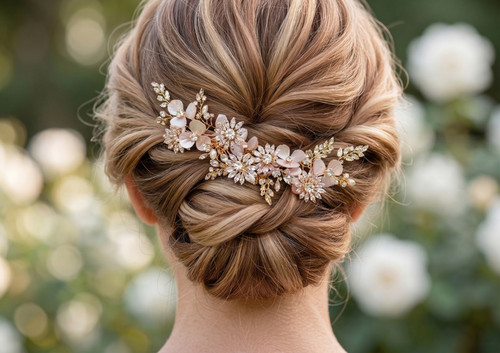 Haarrspange hochzeit gold - haarrspange,