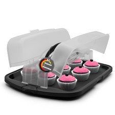 Kuchen Transportbox XL rechteckig in Anthrazit Muffin Transportbox