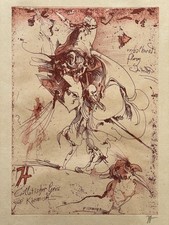 Horst Janssen Langenhorner Jubilate III Radierung handsigniert Griffelkunst 1988