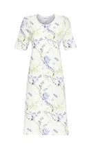 Ringella Damen Nachthemd Kurzarm Knopfleiste Lavendel Gr. 38