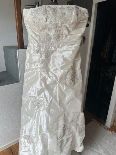 Brautkleid elfenbein satin - brautkleid,