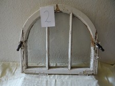 altes Fenster/ Holzfenster/Sprossenfenster/ Halbrund 1Flügel  m Glas Deko Shabby