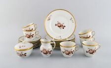 Royal Copenhagen Kaffeeservice Braun Rose für sechs Personen. 60er / 70er Jahre.