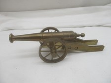 Messing Modell Skulptur Handarbeit „Kanone Geschütz“ Goldfarben