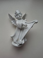 alter weißer Gräfenthal Engel, Harfe , 8 cm