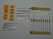 10 Seitenleuchtenkappen in orange mit 3mm LEDs für Tamiya LKW oder ähnliche 