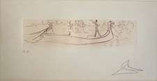 Original Radierung von Salvador Dali, "Vision of Venice", handsigniert.
