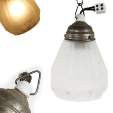 alte Deckenlampe Jugendstil Lampe Metall Glas Vintage Leuchte