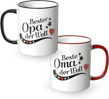 +++ Lagerverkauf+++ Oma Opa Tassen Set 2 Tassen Oma Rot und Opa Schwarz