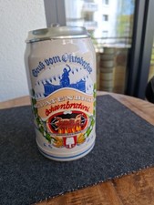 Oktoberfestkrug,SPATEN BRÄU, Ochsenbraterei, 1 Liter Steingutkrug mit Zinndeckel