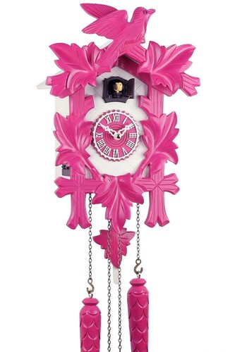 Kuckucksuhr pink 34cm - -kuckucksuhr, 34cm-
