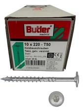 Reyher Tellerkopfschrauben Ø10x220- T50 / 25stk / Galv. Verzinkt Holzbau  H2p13s