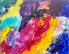 Acryl Gemälde 40x50 Original handgemalt abstrakt modern bunt Unikat Wandbild 271