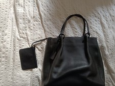 GUCCI Handbag Handtasche Tote Bag Shoulder Bag Leather Black A4 Size