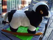 Plüschtier Kuh Rind Schaukeltier Tierhocker Schaukelpferd Holzgriffe Holzkufen