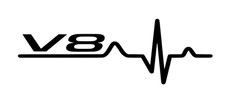 V8 Herzschlag Aufkleber