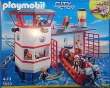 PLAYMOBIL 5539 Küstenwachstation mit Leuchtturm Meer Strand Boot Licht
