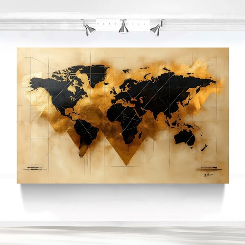 Leinwand bild weltkarte - leinwand,