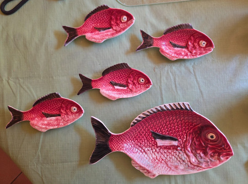 Bordallo pinheiro set peixes - bordallo,